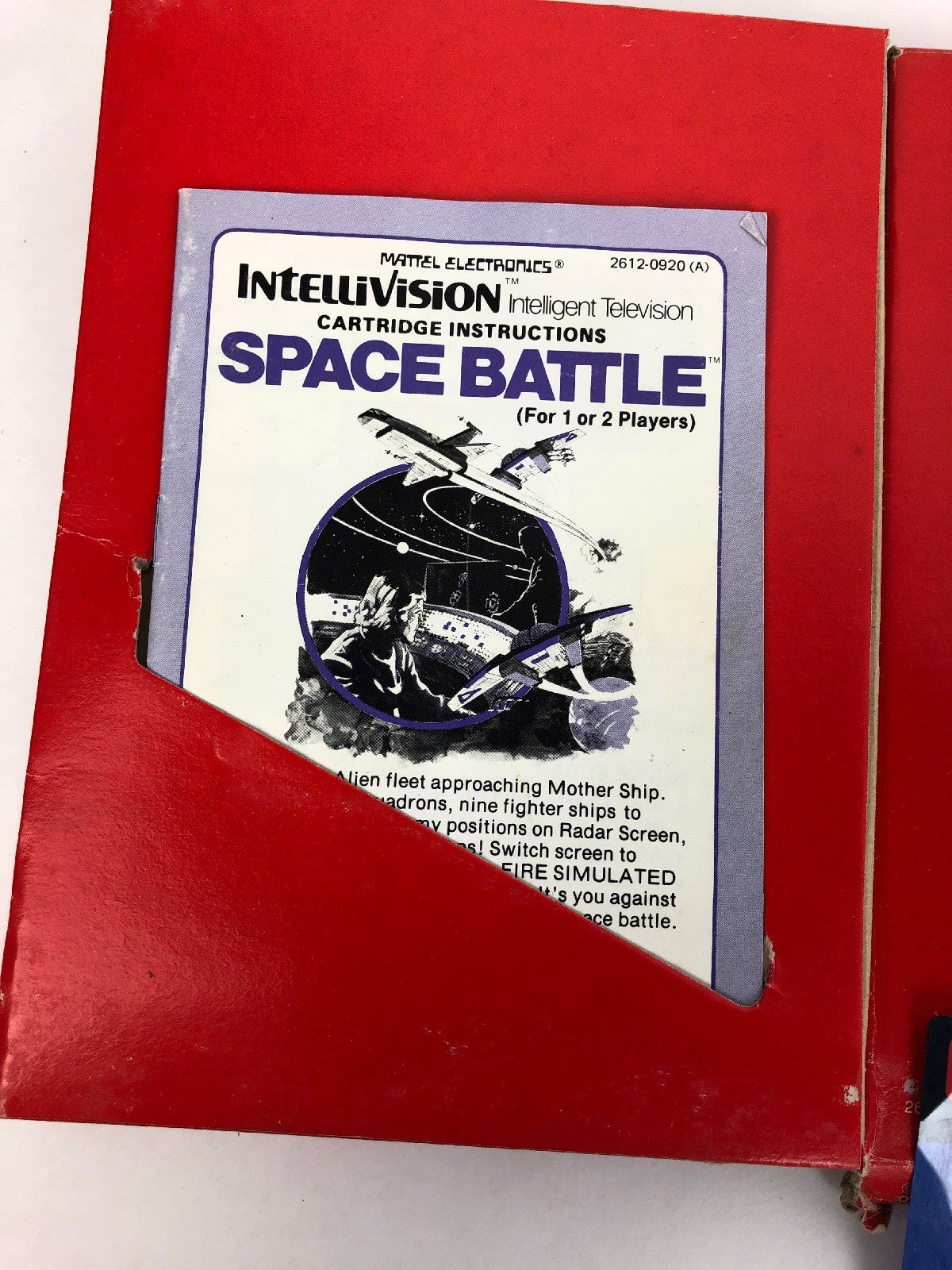 Mattel Electronics Intellivision Video Game Space Battle IOB Manual 2 overlays