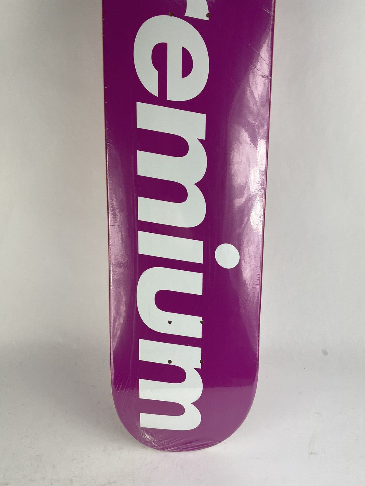 Supremium Purple 7.75 x 31.25-inch Canadian maple skateboard deck with premium purple graphic.