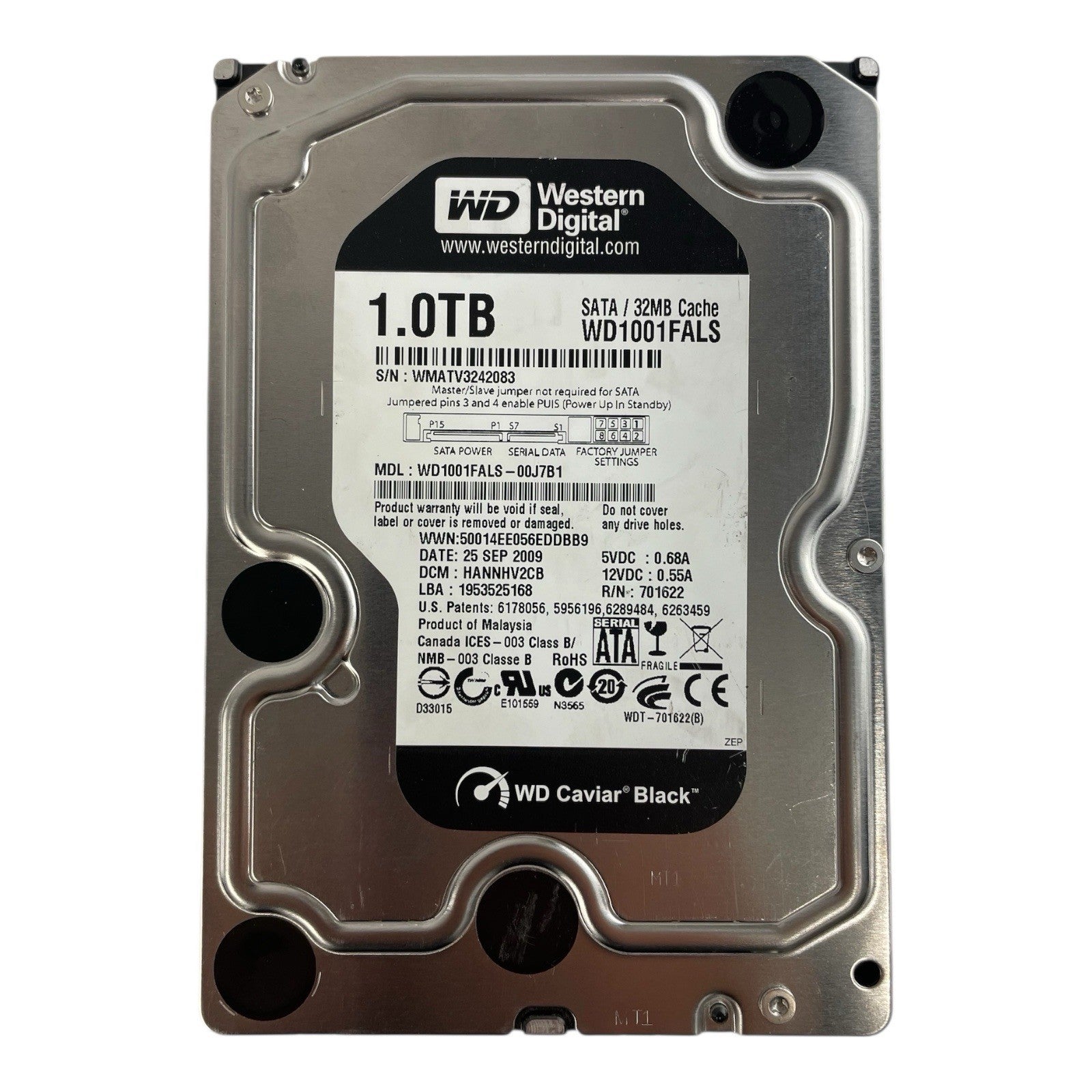 Western Digital 1TB HDD Hard Drive SATA Desktop 3.5" WD1001FALS