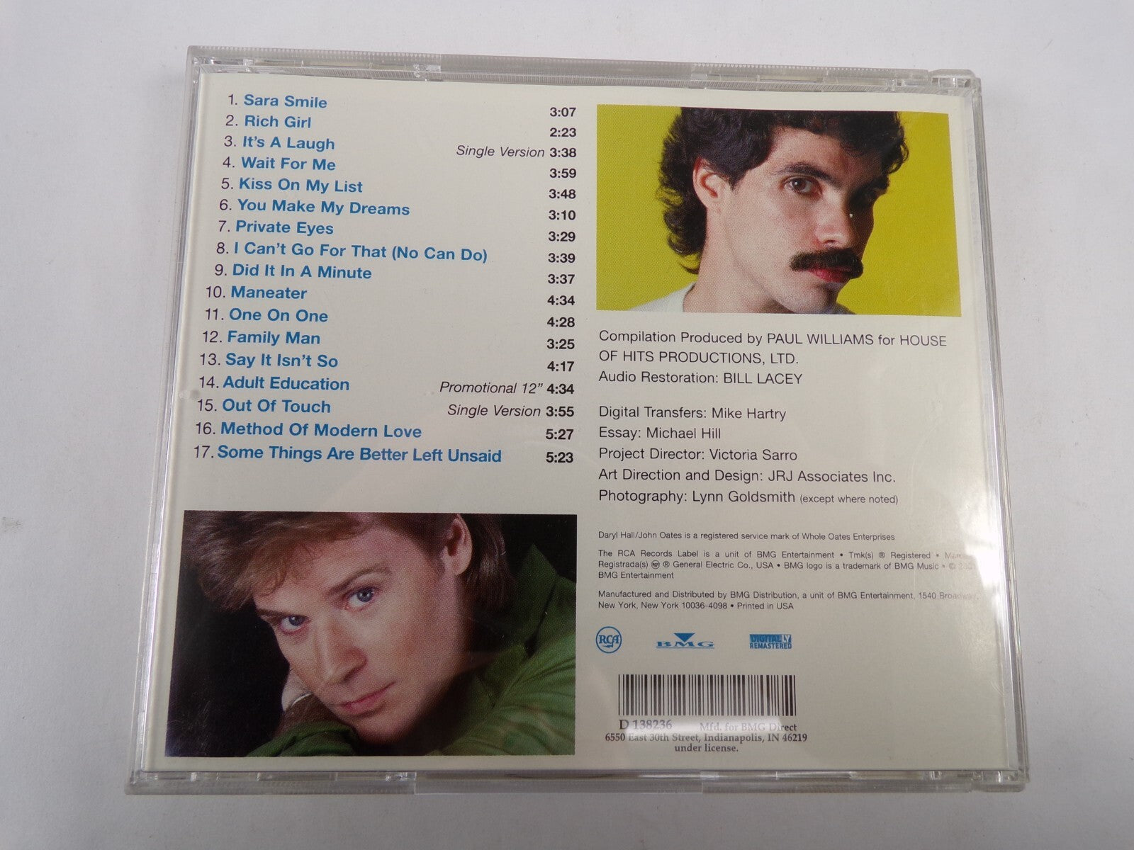 The Very Best Of Daryl Hall John Oates Sara Smile Rich Girl Wait For Me CD#59