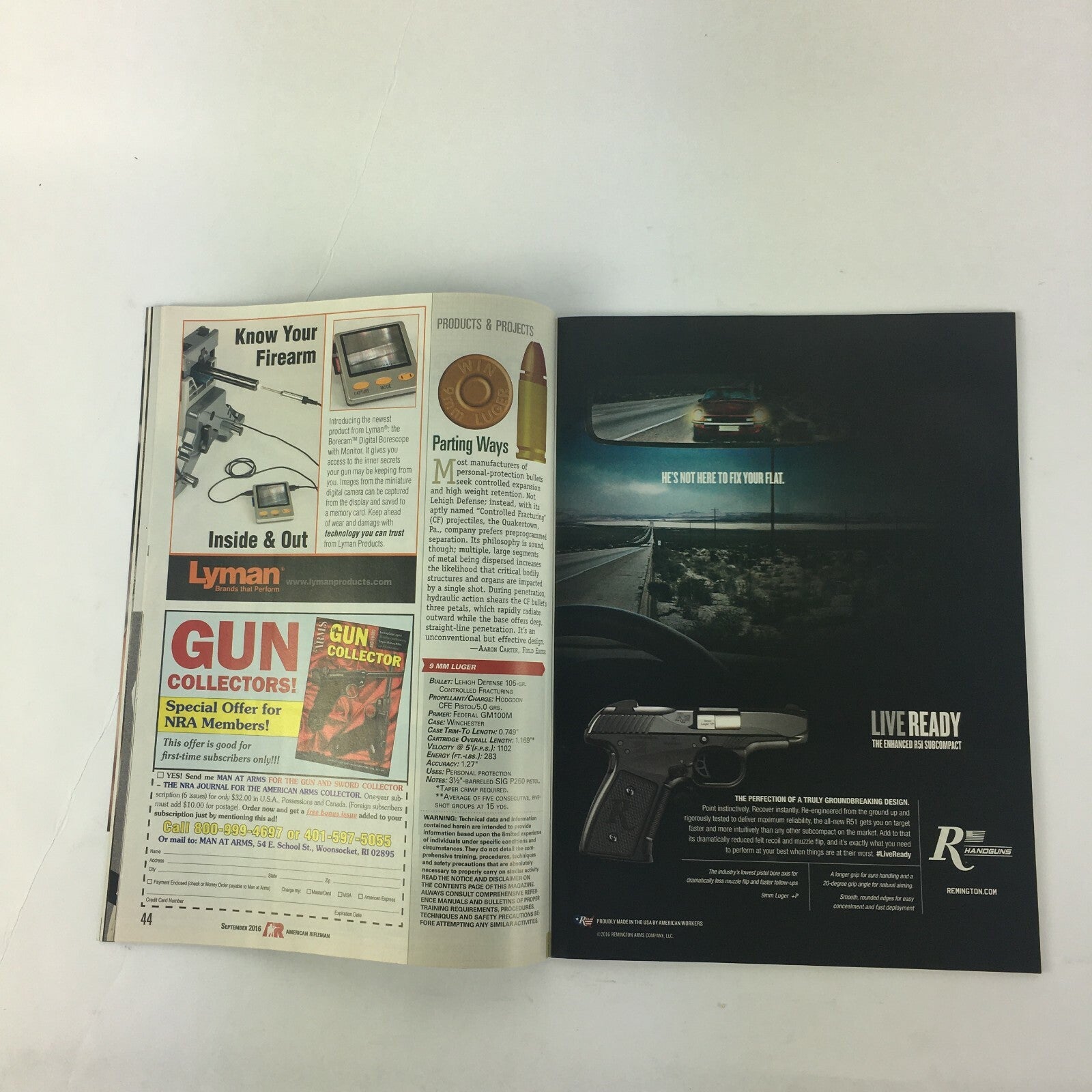 September 2016 American Rifleman Magazine NRA Banned Guns Raffle Remingtons V3
