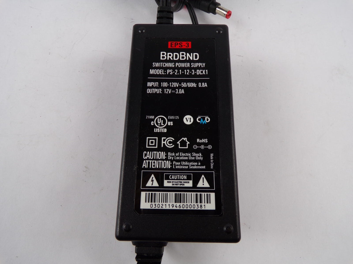 Genuine Brdbnd PS-2.1-12-3-DCX1 Output 12 V 3.0 A Power Supply Adapter A00