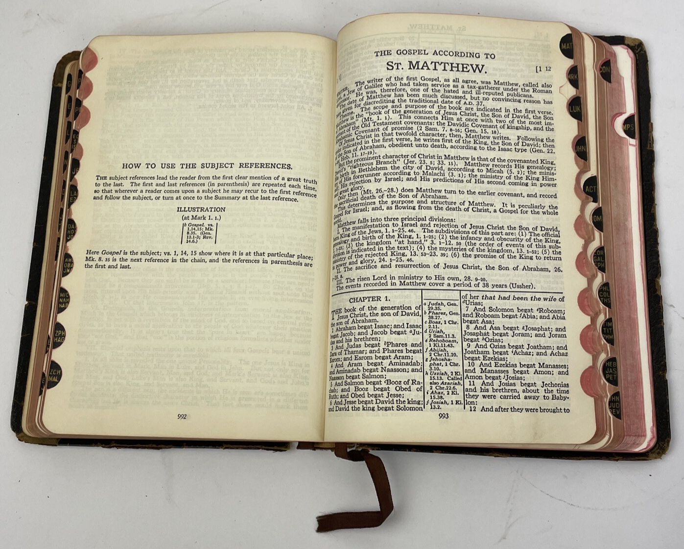 Vintage 1945 Holy Bible Scofield Reference Edition Oxford Press Leather Binding