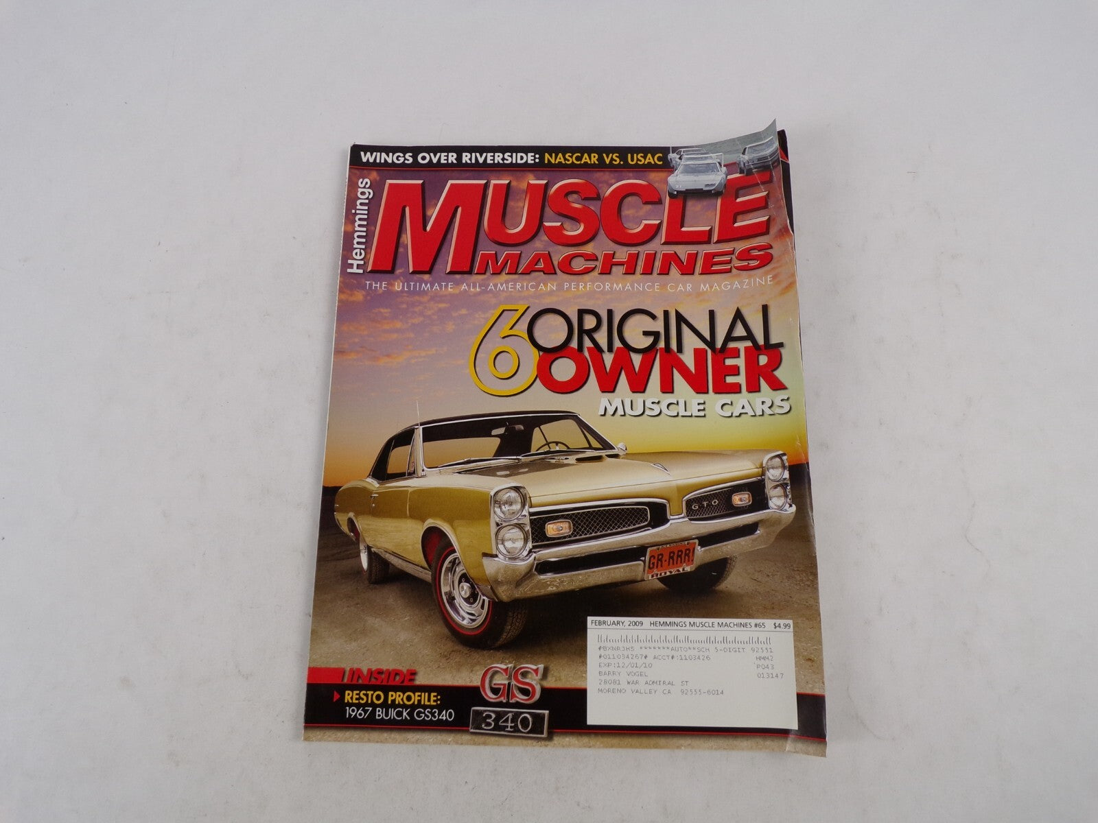 February 2009 Muscle Machines Magazine 6 Original Owner Muscle Cars Wings Over