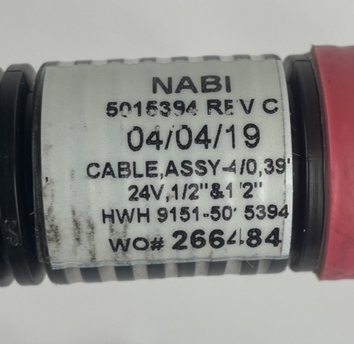 NABI Rev C Positive Battery Cable 39" 4/0 Copper Custom Made Auto-Truck-Marine