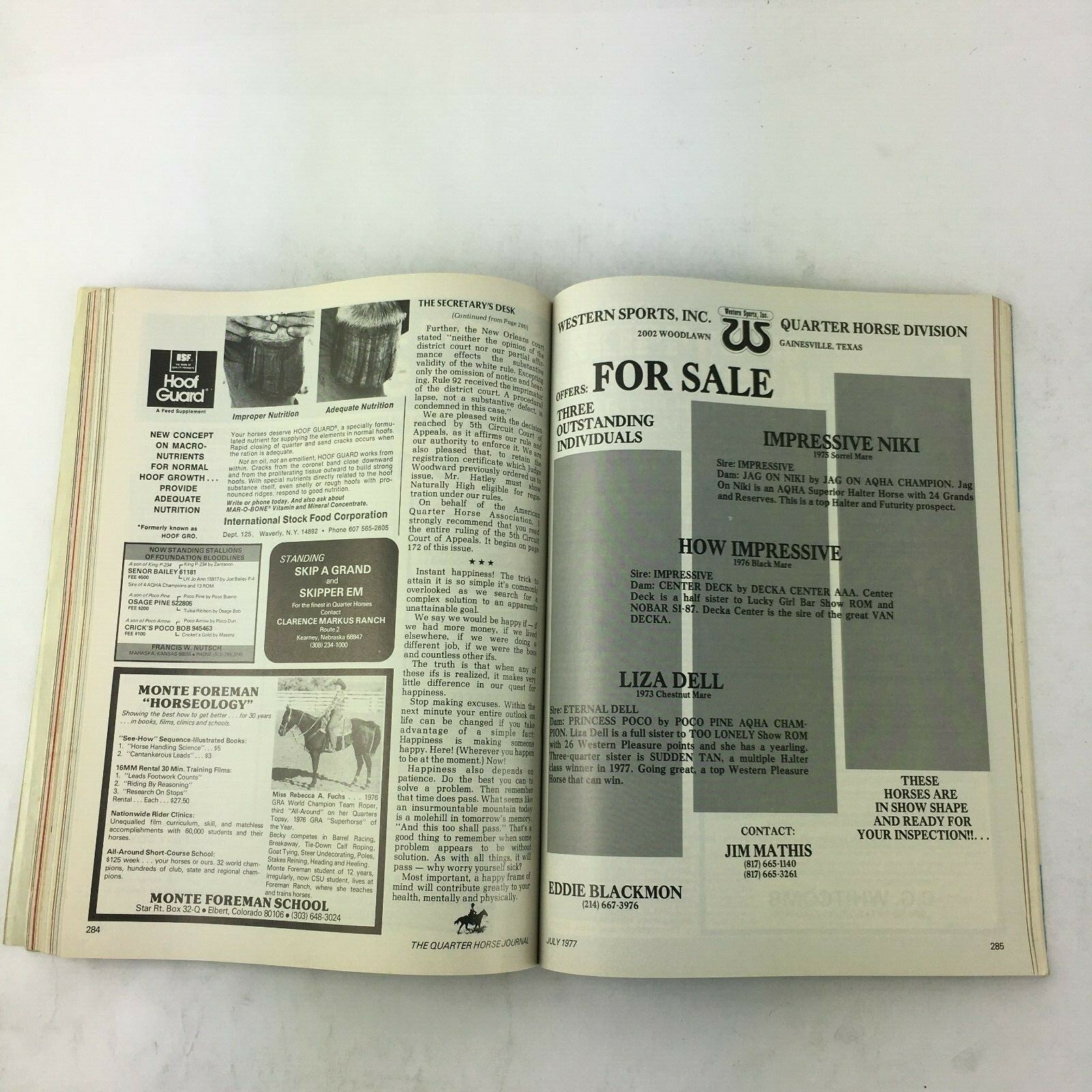 July 1977 The Quarter Horse Journal Magazine Bristol Tennessee Thunder Valley