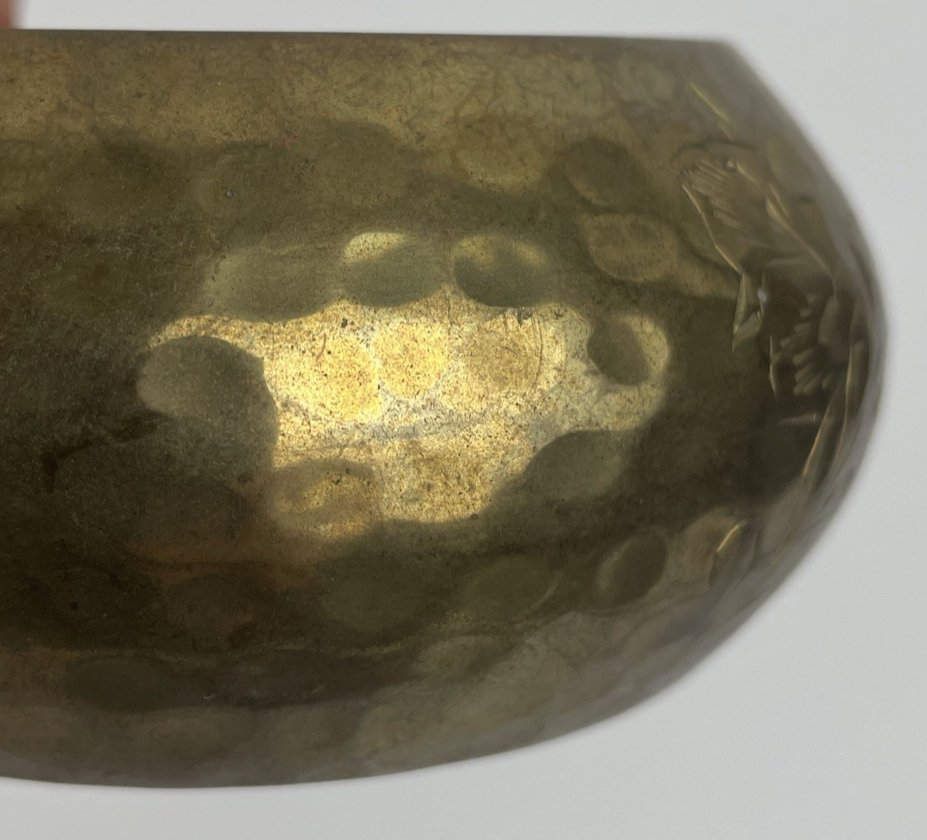 Floral Etched Brass Wide Chunky Large Hammered Bohemian Women’s Bangle Bracelet