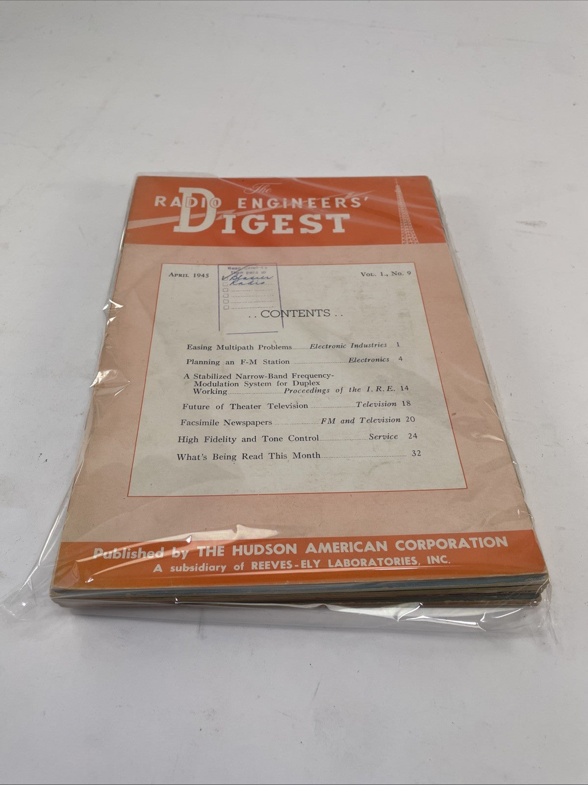Lot of 8 x The Radio Engineers' Digest 1945 Edition Hudson American Corporation