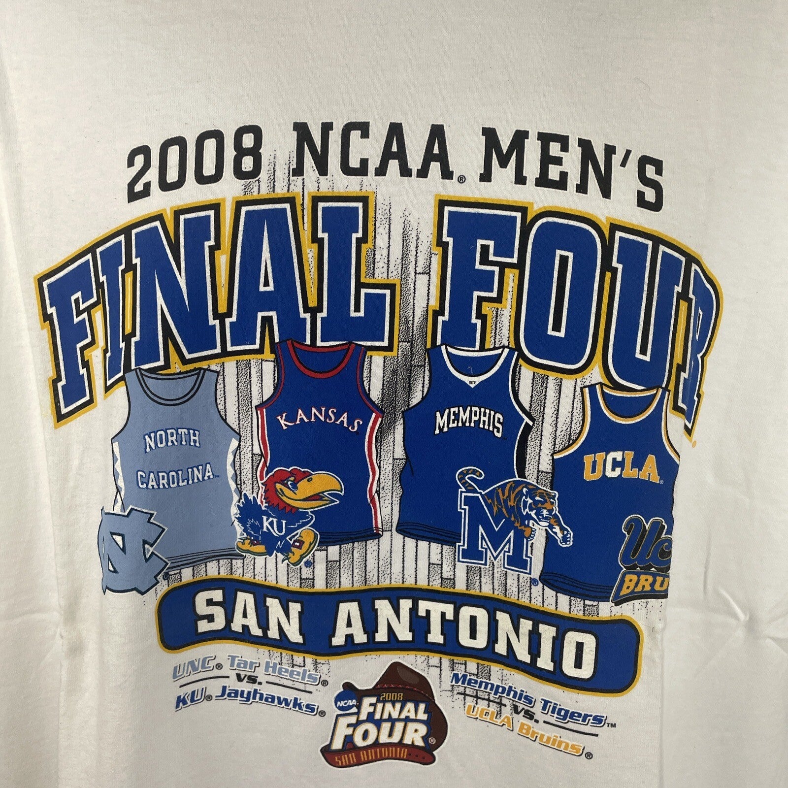 2008 Champion San Antonio NCAA Champions Final Four March Madness T Shirt XL WHT