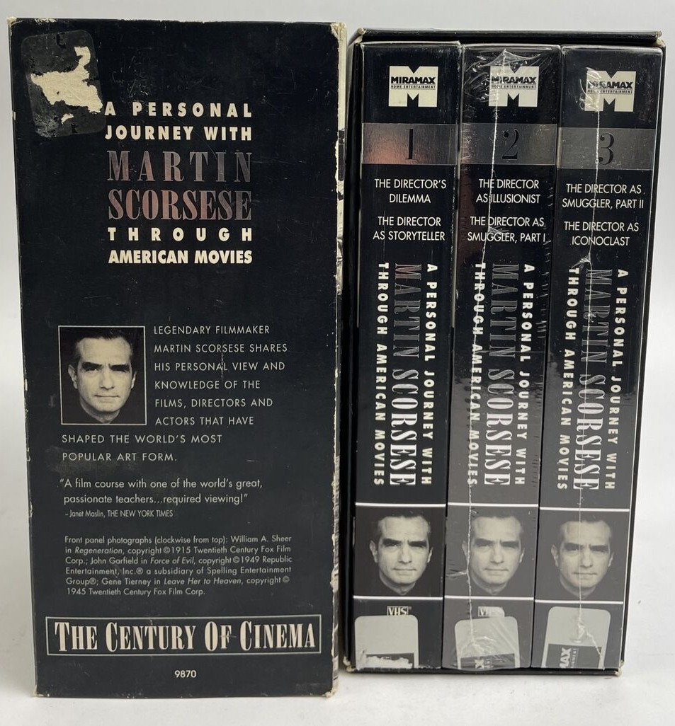 PERSONAL JOURNEY WITH MARTIN SCORSESE THRU AMERICAN MOVIES  3 x VHS TAPE BOX SET