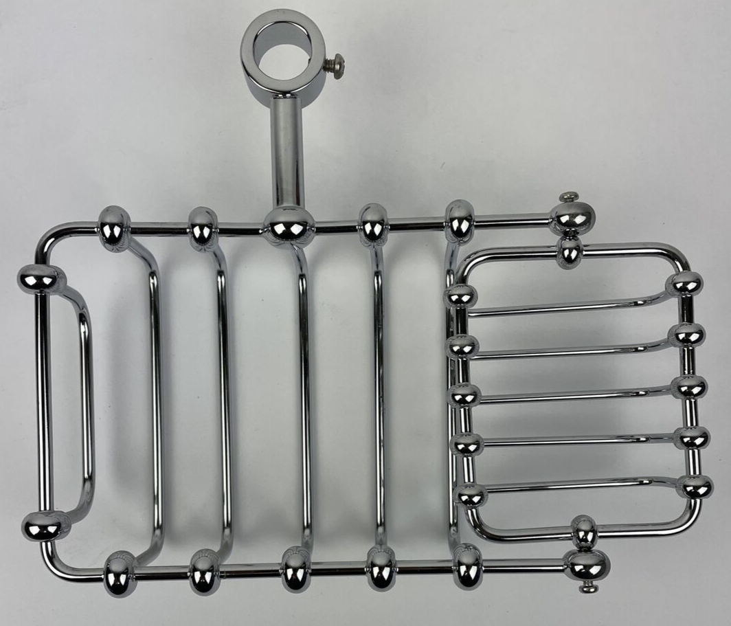 SH 214-CP 7-Inch Riser Mount 5/8" Soap Basket for Clawfoot Tubs Polished Chrome