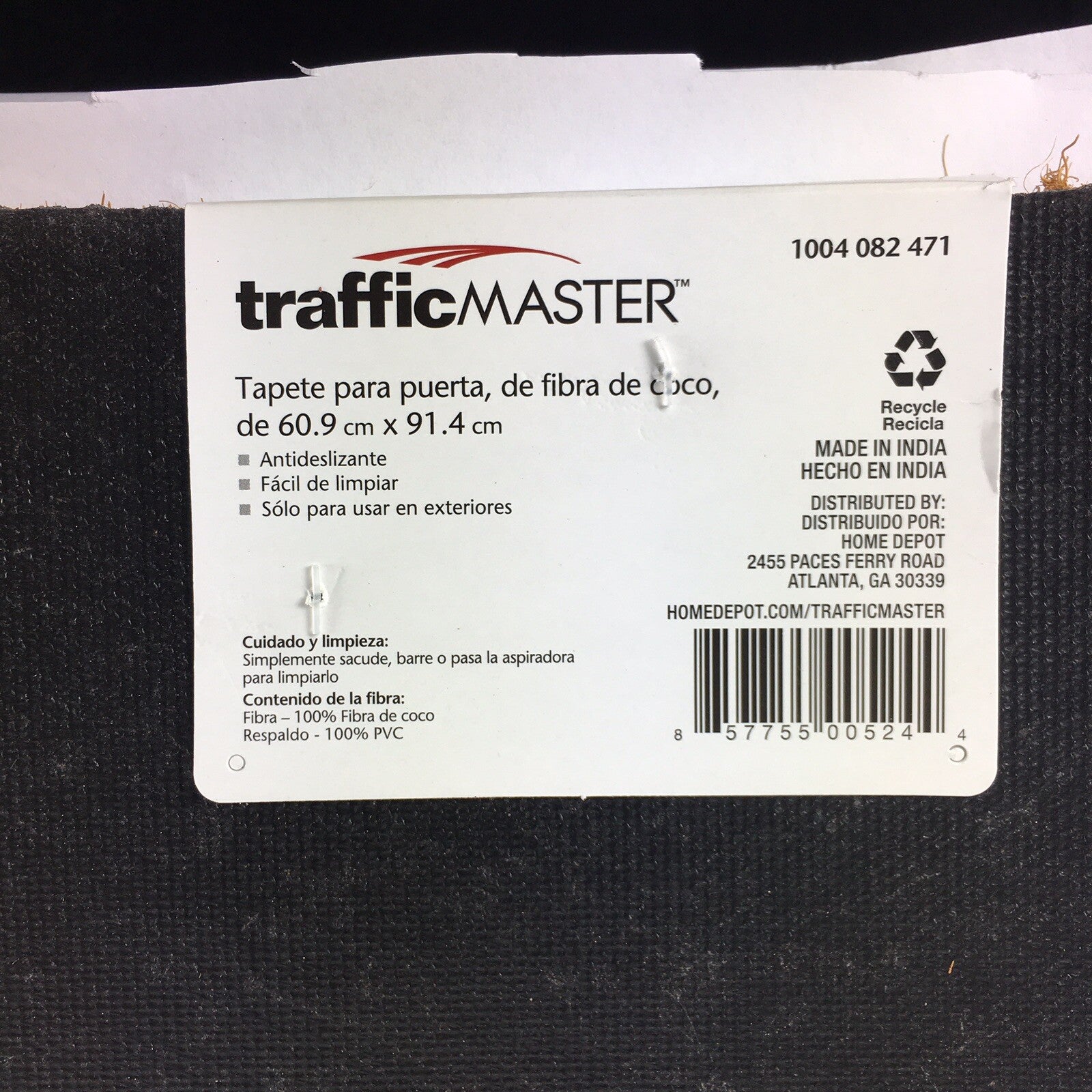 Trafficmaster Natural Coir Doormat Door Mat with PVC Backing 24" x 36" FREE SHIP