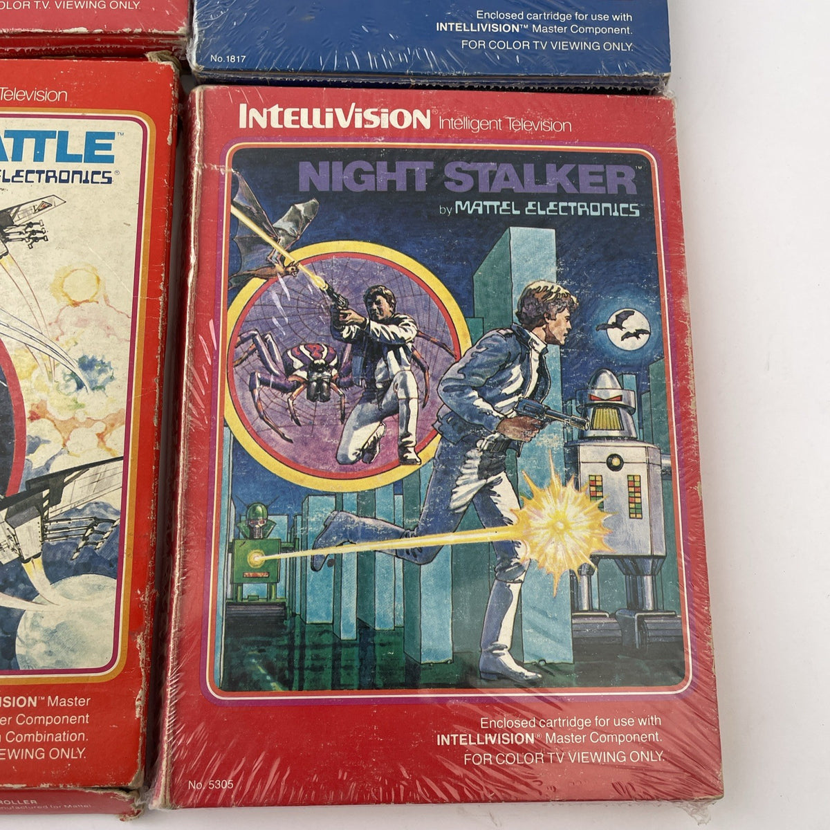 4 x INTELLIVISION Mattel Electronics Games Night Stalker Space Battle US Skiing+