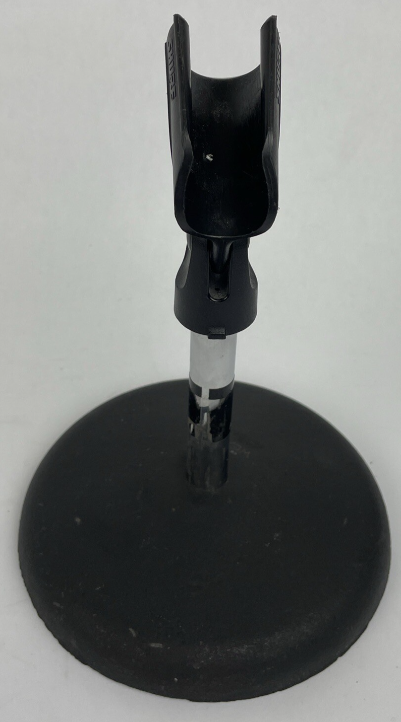Vintage OEM Atlas DS-5 Microphone desk stand D7-5 DS-10 w Shure Mic Clip      2