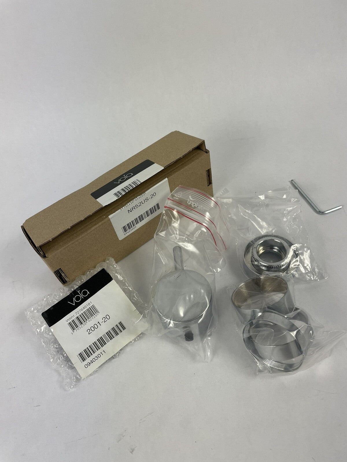 Vola NR52US-20 brushed chrome thermostatic temperature control handle for Series 5000 mixer valve