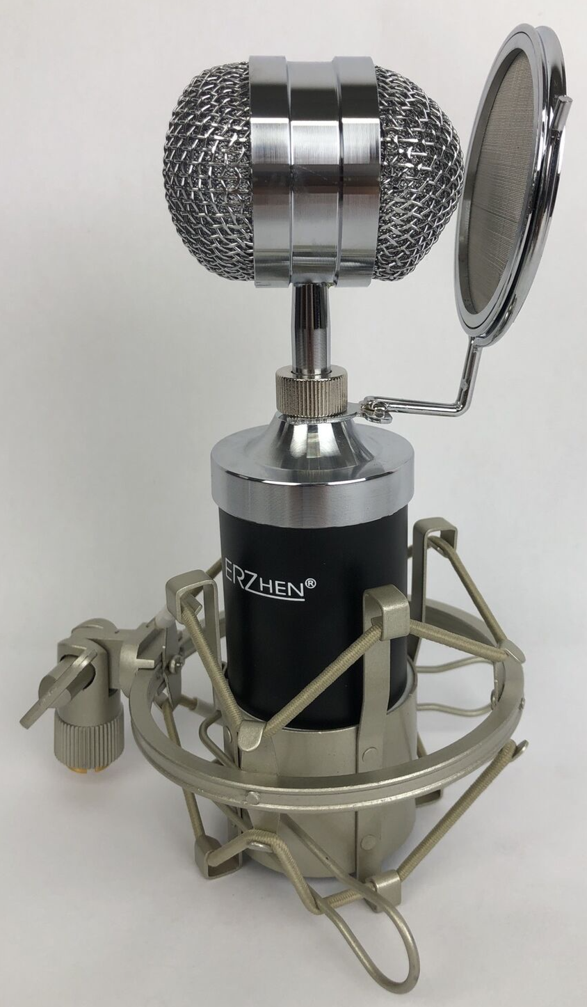 ERZhen Retro 3 Pin XLR Dynamic Podcasting Microphone w Shock Mount & Spit Screen