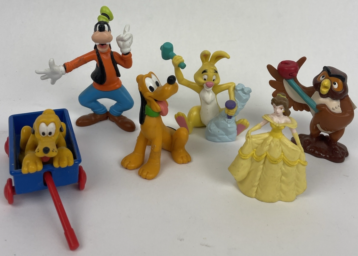 Disney Assorted Figure PVC Cake Topper Toy  Vintage 3" Donald Duck Goofy Pluto +