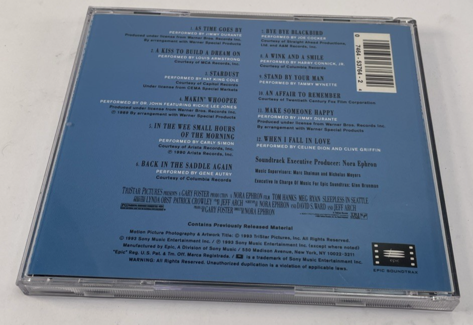 Sleepless in Seattle Original Motion Picture Soundtrack CD Celine Dion Clive