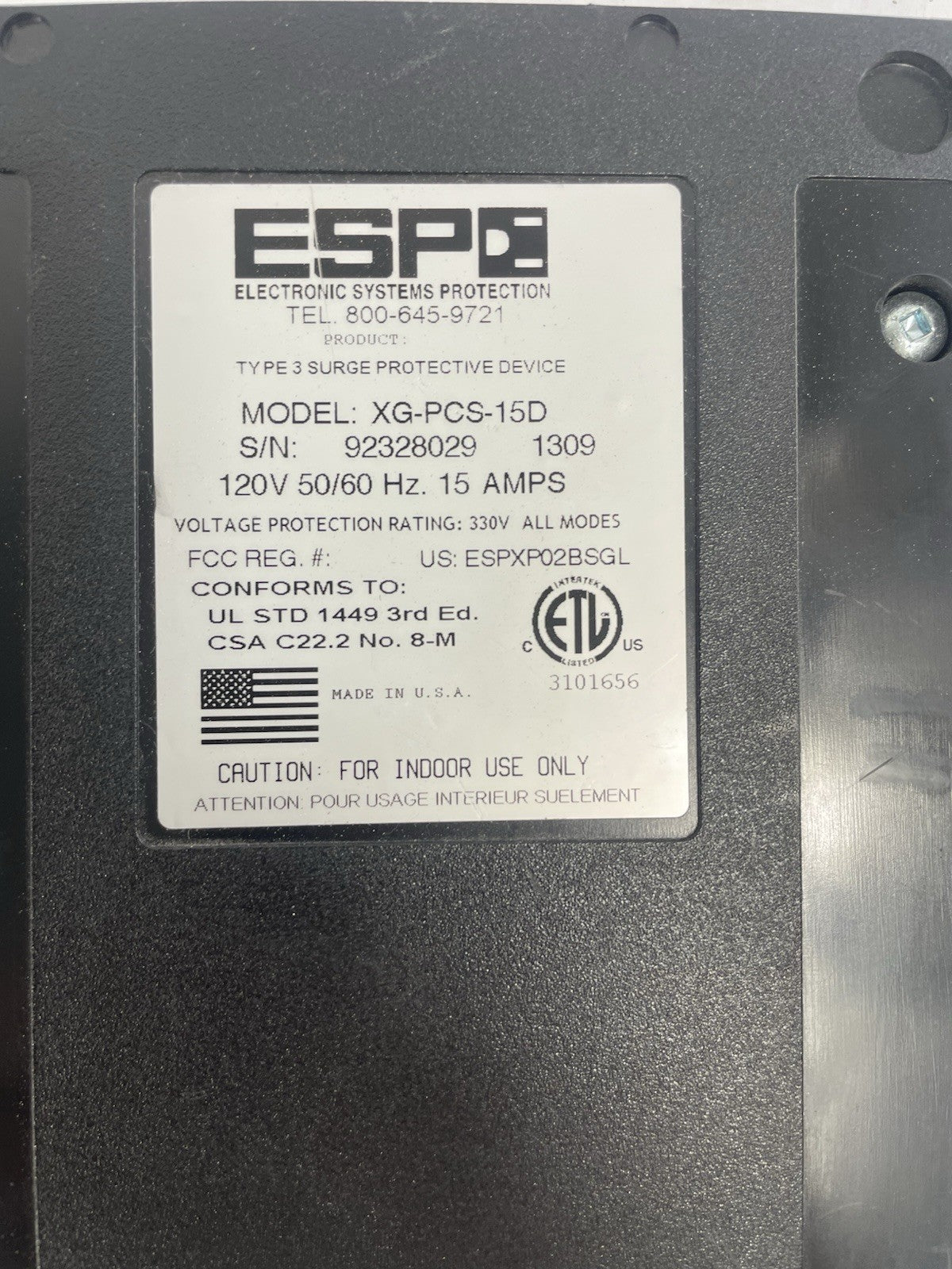 ESP Next Gen PCS 120V Surge Protector / XG-PCS-15D