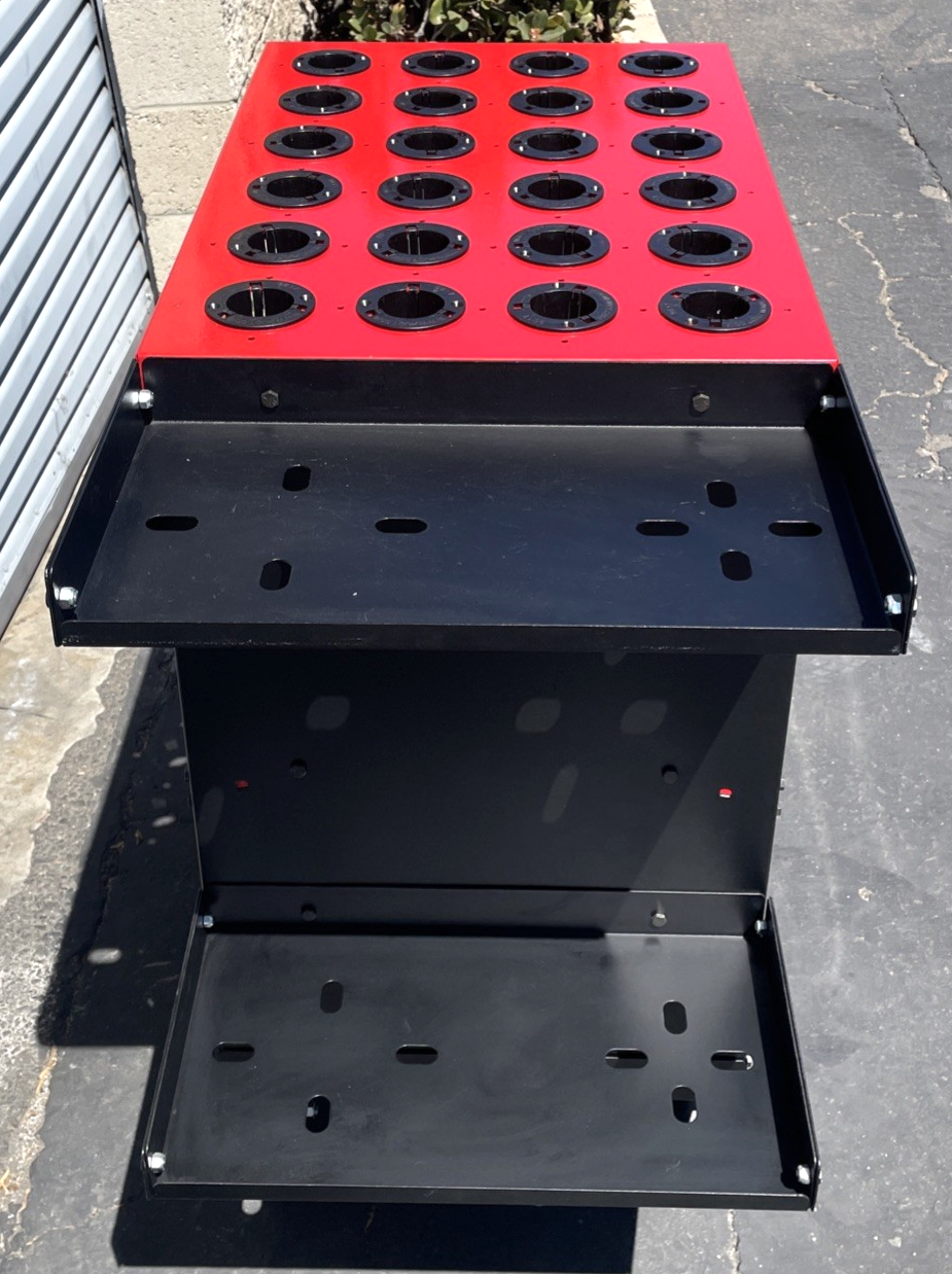 Huot Toolscoot Cat40 40 Taper CNC Rolling Tool Cart 48pc Protective Tool Holder
