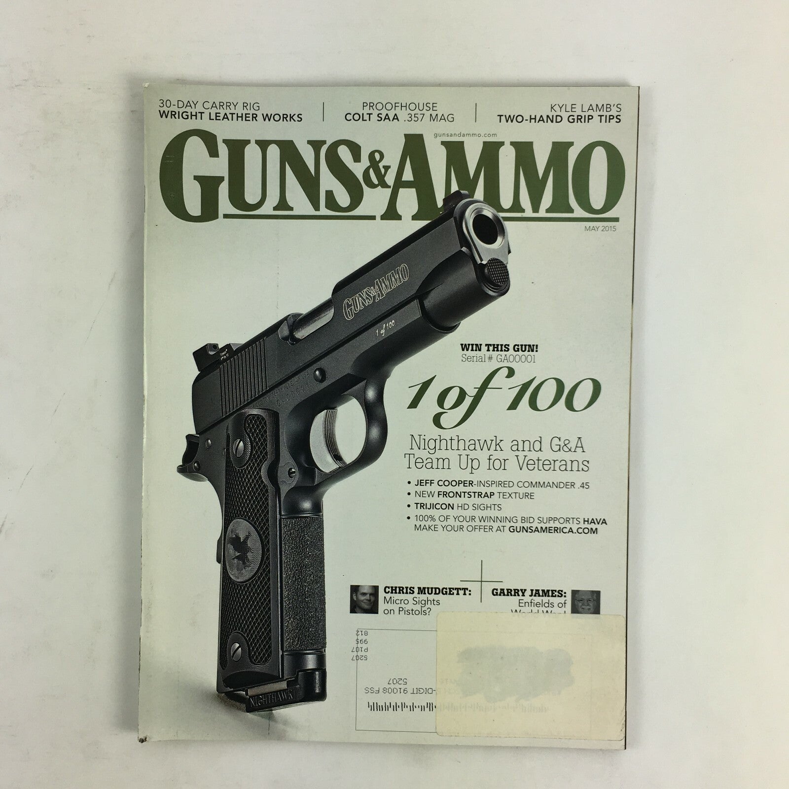 May 2015 Guns & Ammo Magazine 1 of 100 Nighthawk & G&A Jeff Cooper Garry James