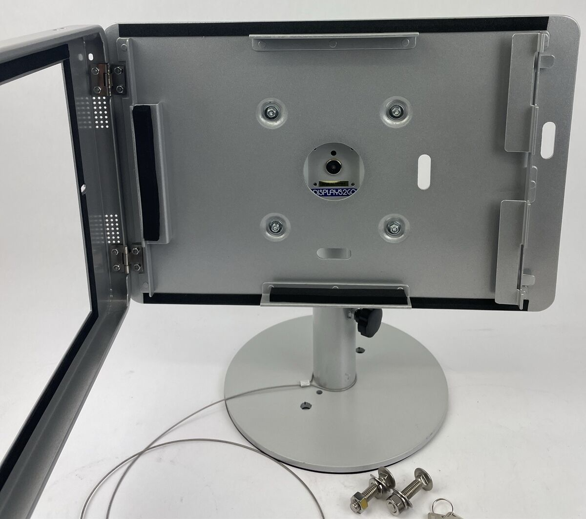 Lot of 3 x Silver DISPLAYS2GO ANTI-THEFT IPAD PRO DESK STAND w Mounting Hardware