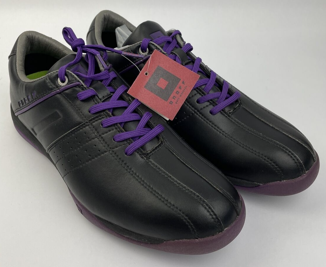ONOFF Hard Spike Golf Shoes OS7114 black purple size 24.5 US 8 rare golf footwear