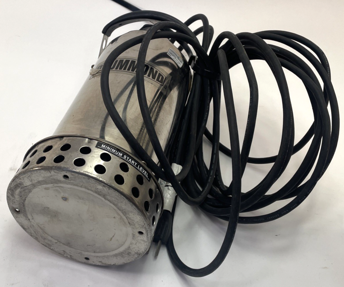 DRUMMOND 63477 3/4HP SUBMERSIBLE UTILITY PUMP STAINLESS STEEL 4400GPH - TESTED