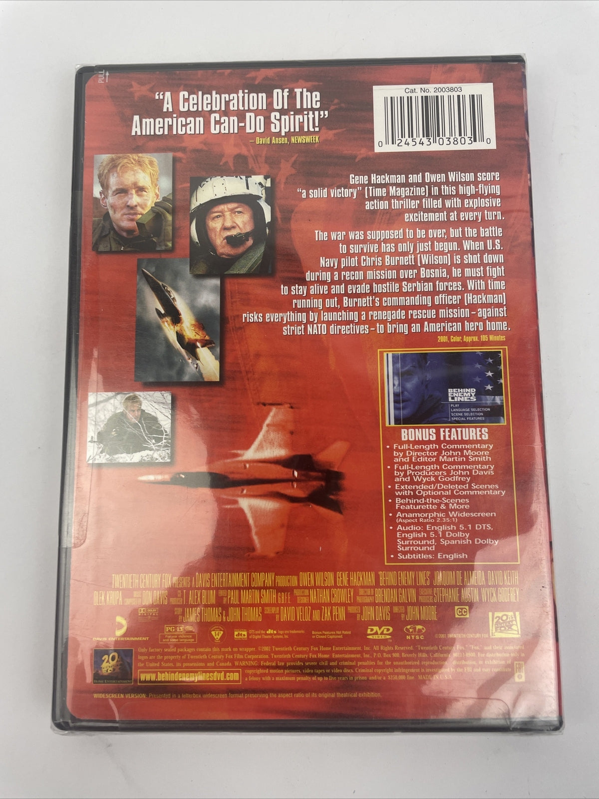 Behind Enemy Lines - Digital DVD Video Owen Wilson Gene Hackman - Brand New