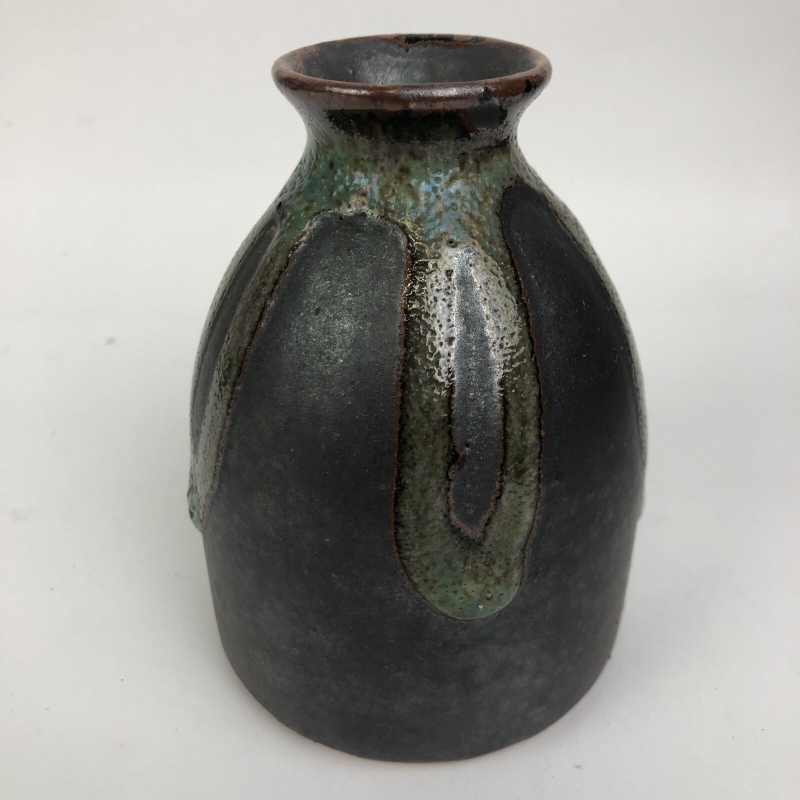 The Antiqua Warehouse Takahashi Stoneware DRIP Vase Japan 4.5" x 3"  LOOK