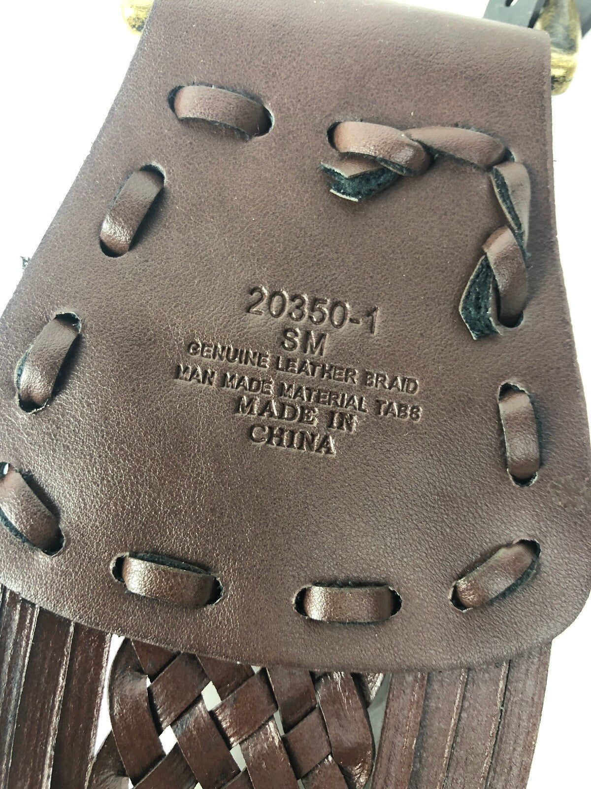 Women's Cognac Brown Genuine Leather Braided Woven Belt Size Sm Small See Images