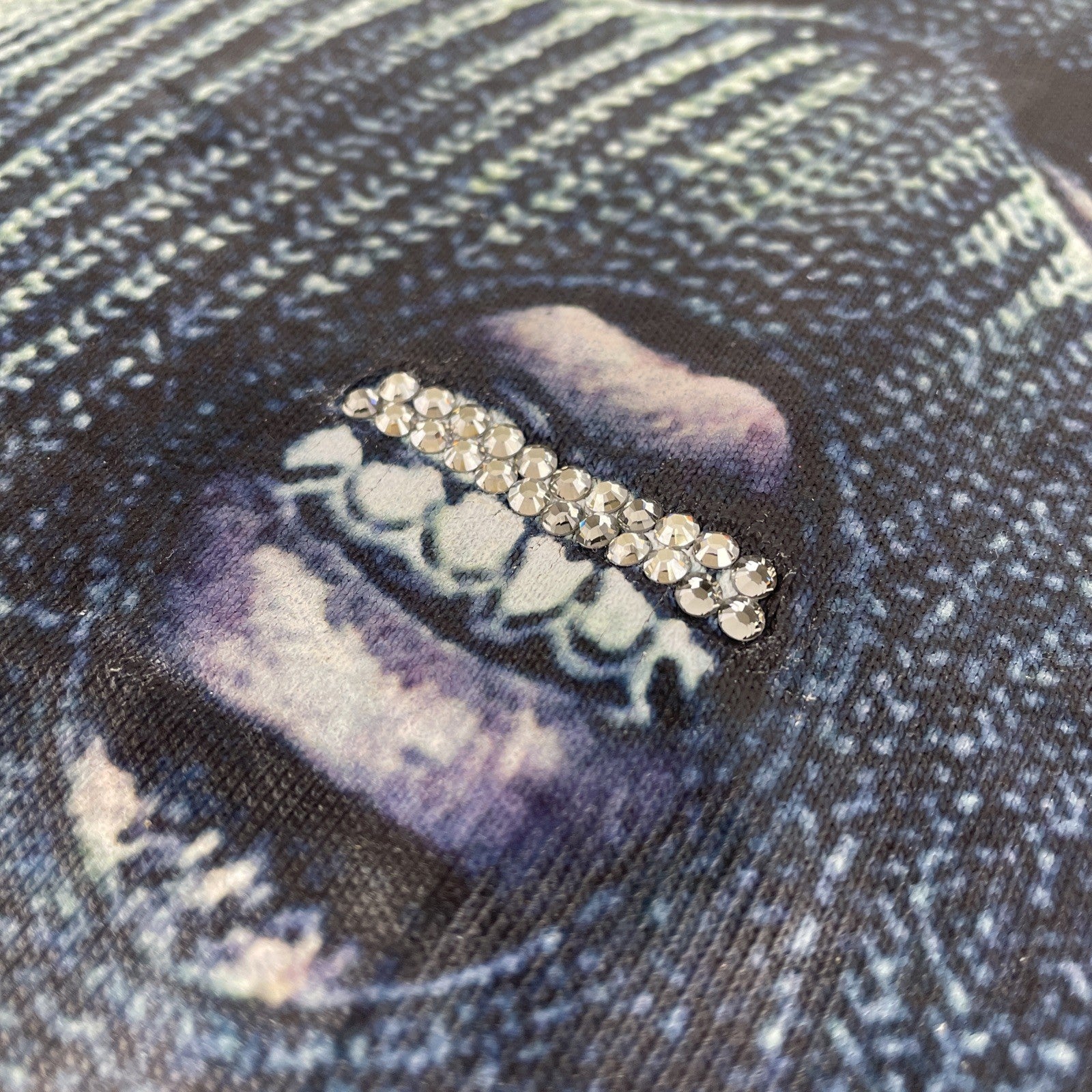Brian Lichtenberg Designer Tank Top Shirt Grey Graphic Y2k size S Bling Gangster