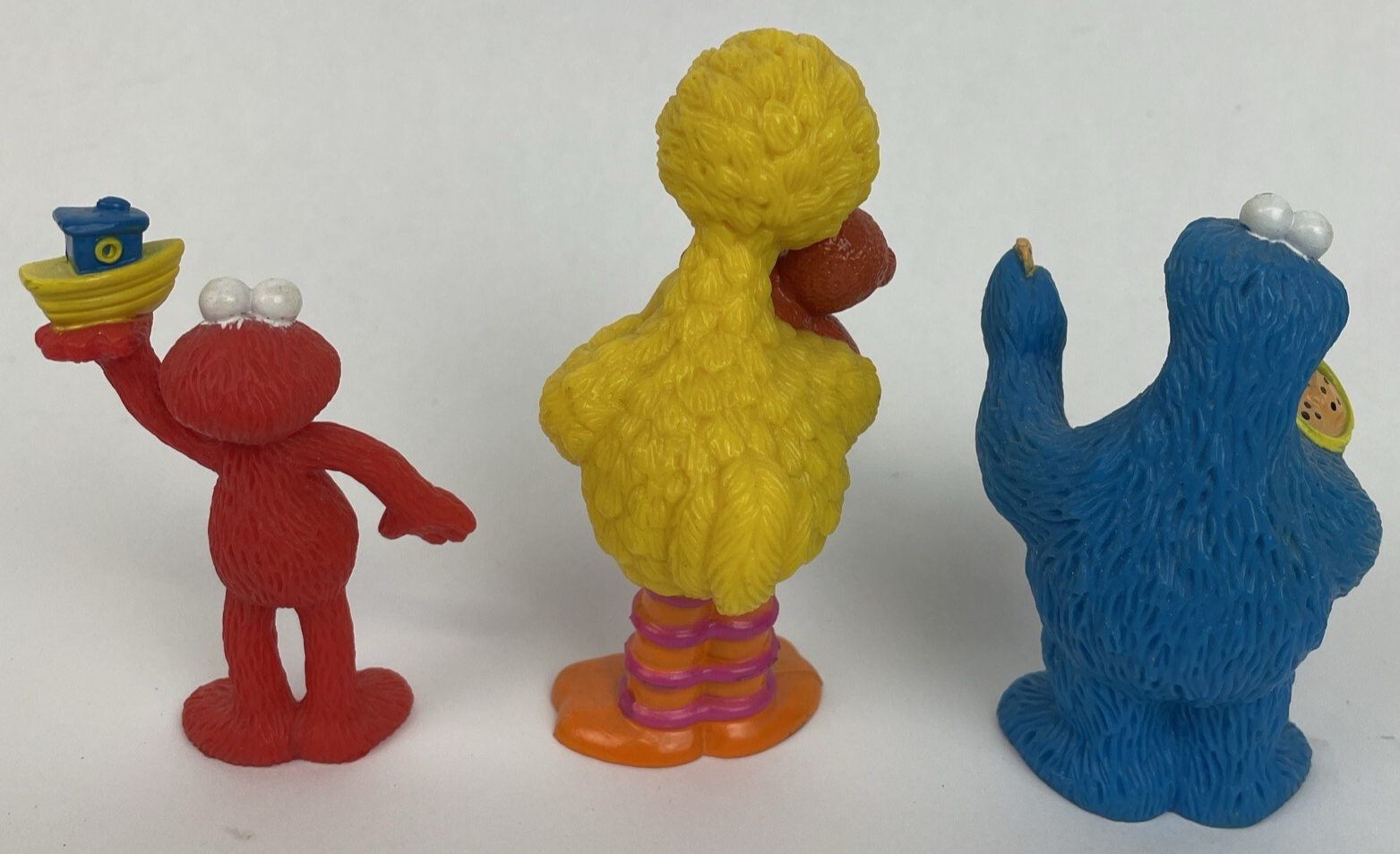 3 x Sesame Street 3” Figures Figurines Cake Topper Elmo Big Bird Cookie Monster