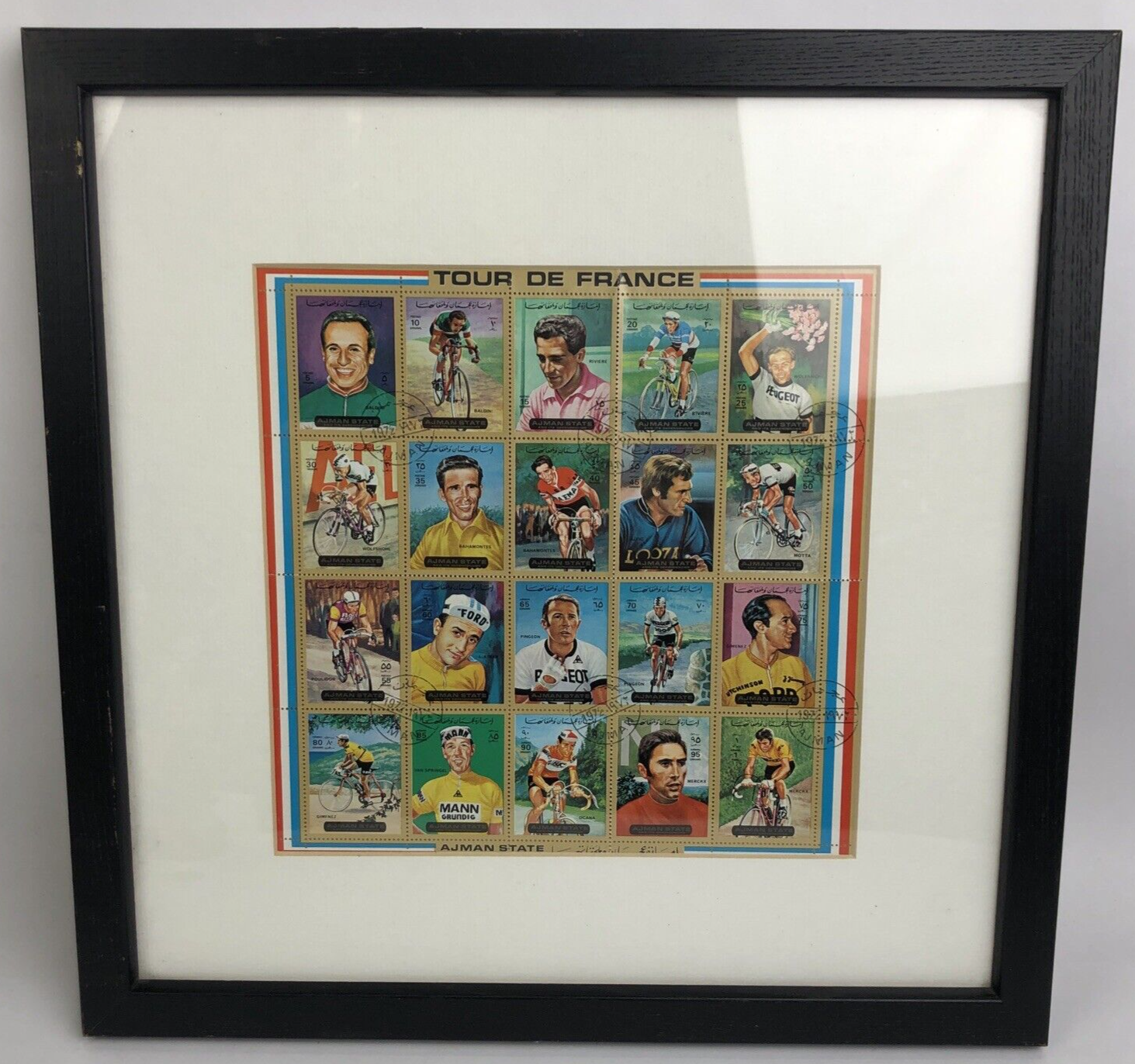AJMAN STATE 1972 TOUR DE FRANCE CYCEL RACERS COMPLETE SET OF 20 SHEET OF STAMPS