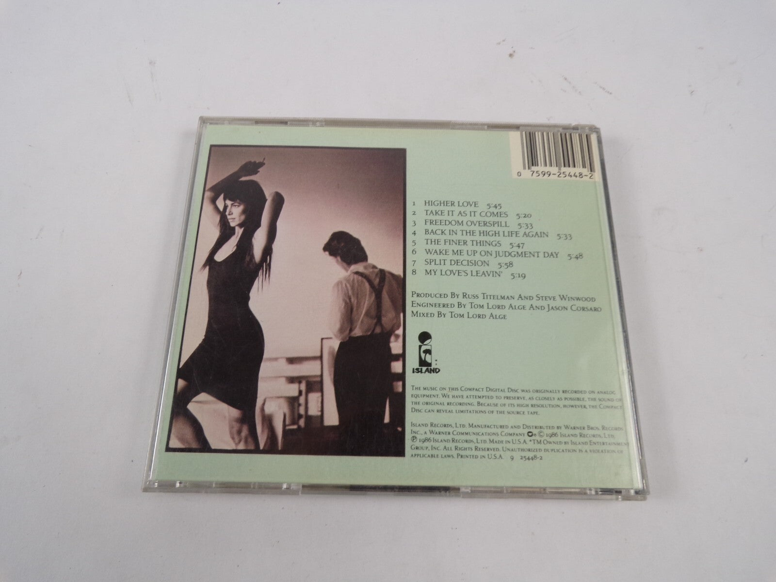 Steve Winwood Back In The High Life Higher Love Freedom Over Spill CD#61