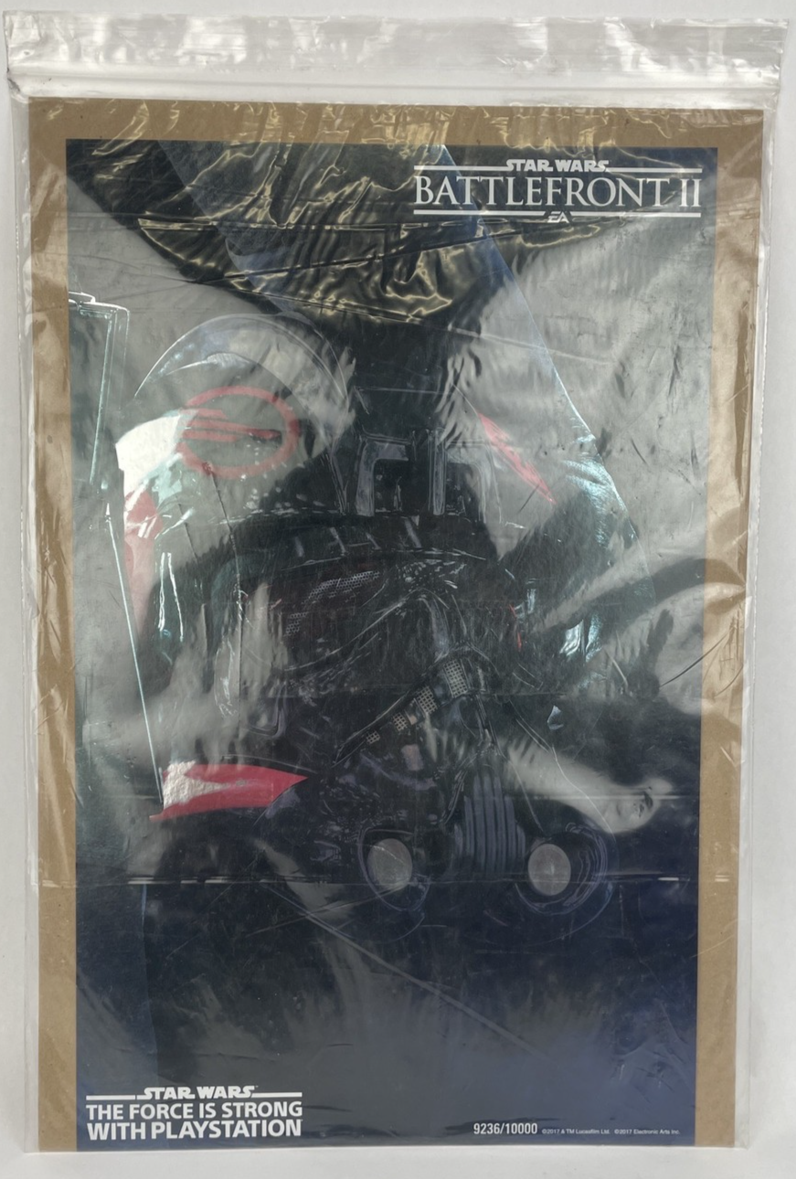 STAR WARS BATTLEFRONT II Foil Promo Poster EA Playstation 9236/10000 RARE 2017