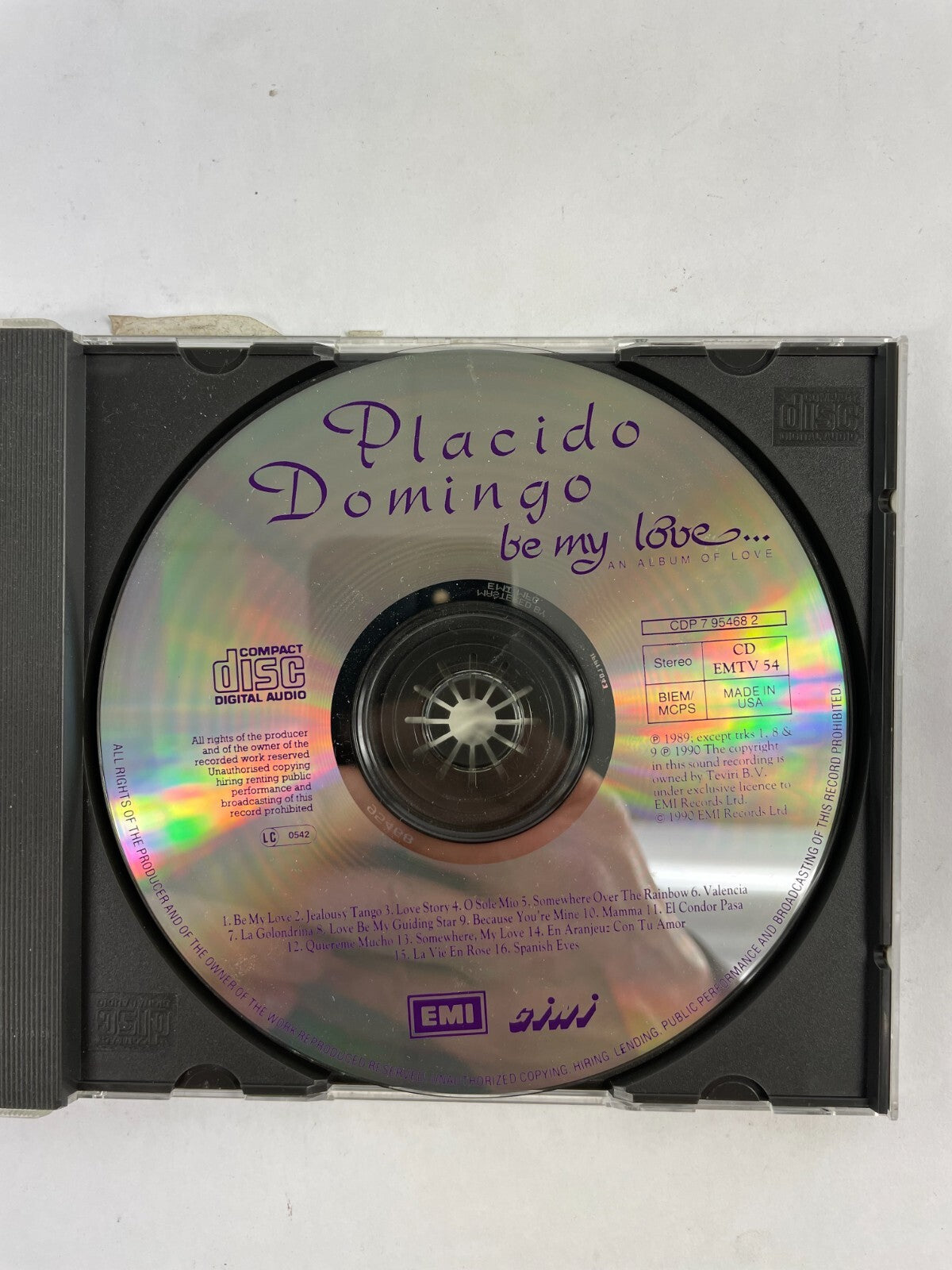 Placido Domingo Be My Love Jealousy Tango Love Story O Sole Mio Somewhere CD#72