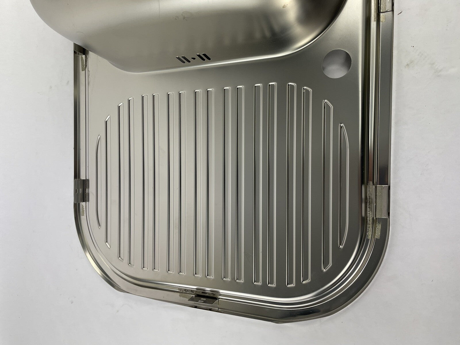 Foster brushed stainless steel kitchen sink with drainer 33.75 x 19.75 inch single bowl sink
