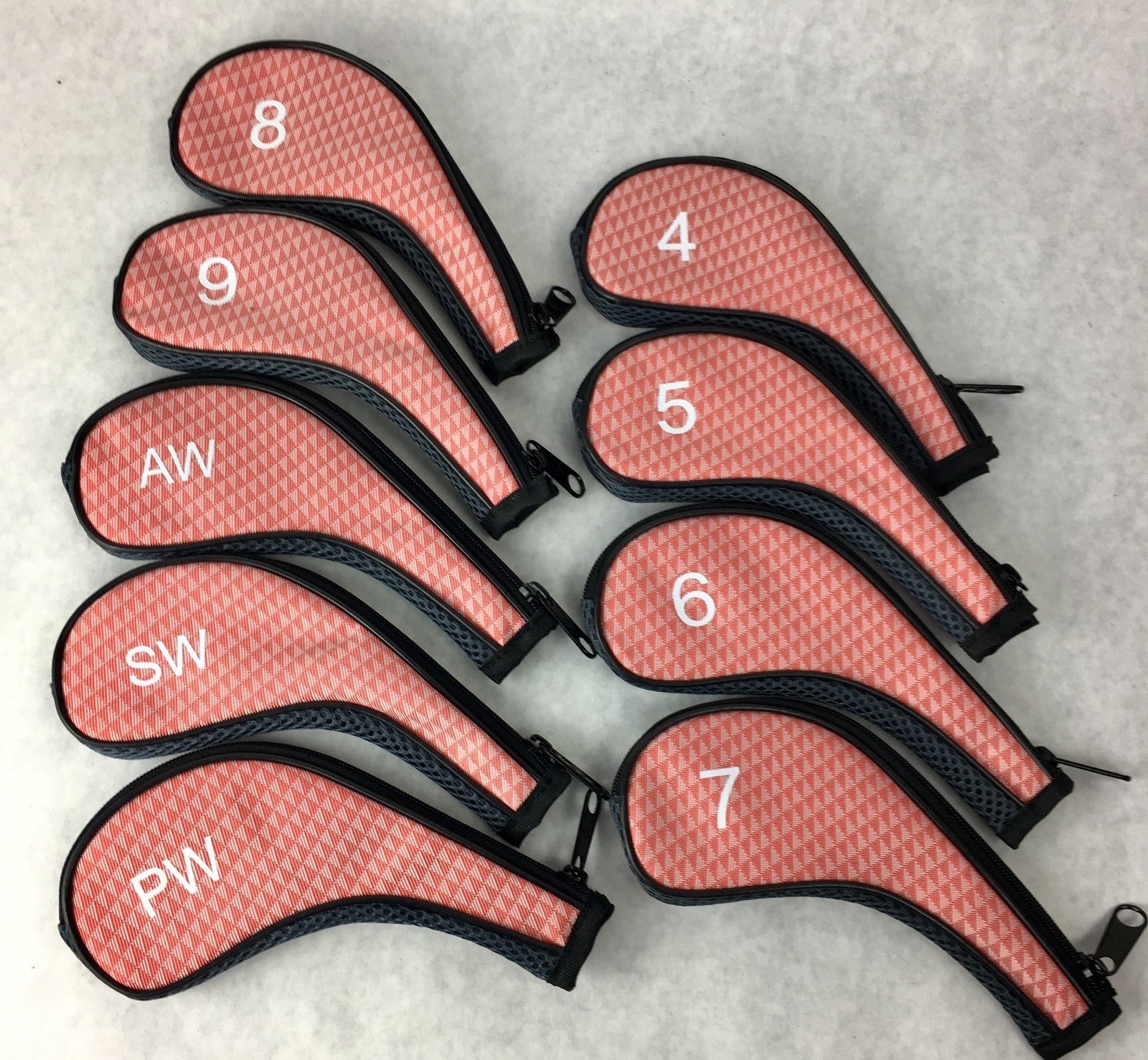 Designer 9pcs Golf Club Head Cover Wedge Iron Sleeve Protector Case High Quality