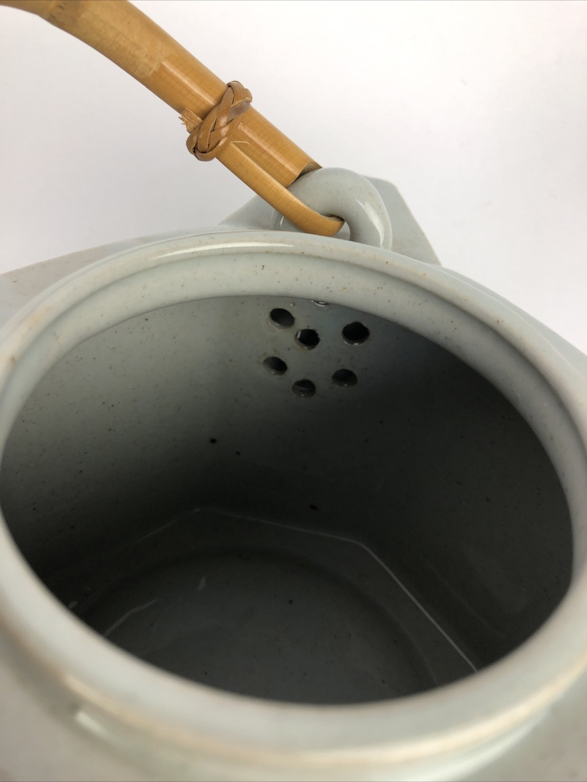 Takahashi San Francisco Hand Painted Bamboo Handle Teapot Mid Century 1970's