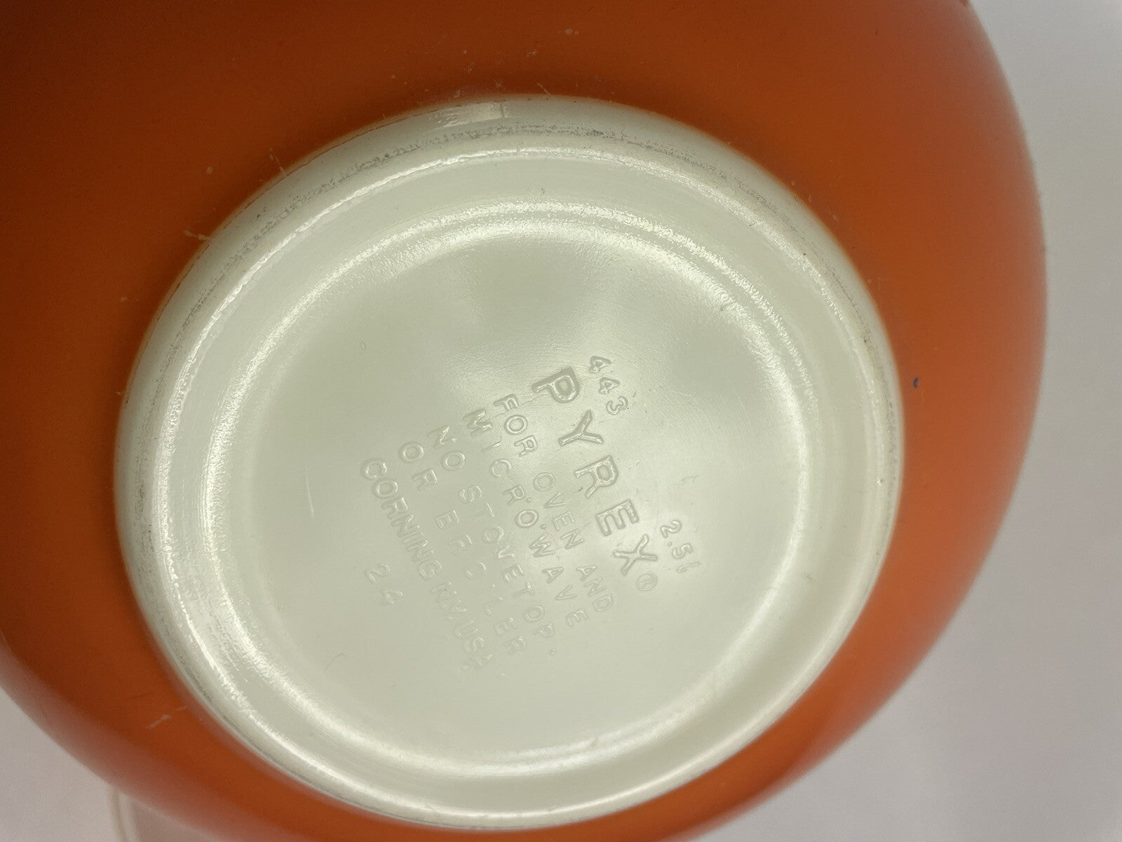 VTG Pyrex Gooseberry Cinderella Nesting Bowl Set 3 Orange White 442-443-444