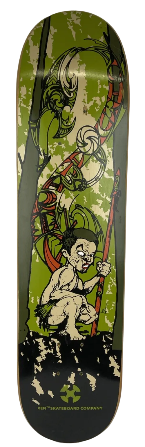 VINTAGE 1996 Xen Skateboards Polynesian Warrior Deck Screened - Andrew Mapstone