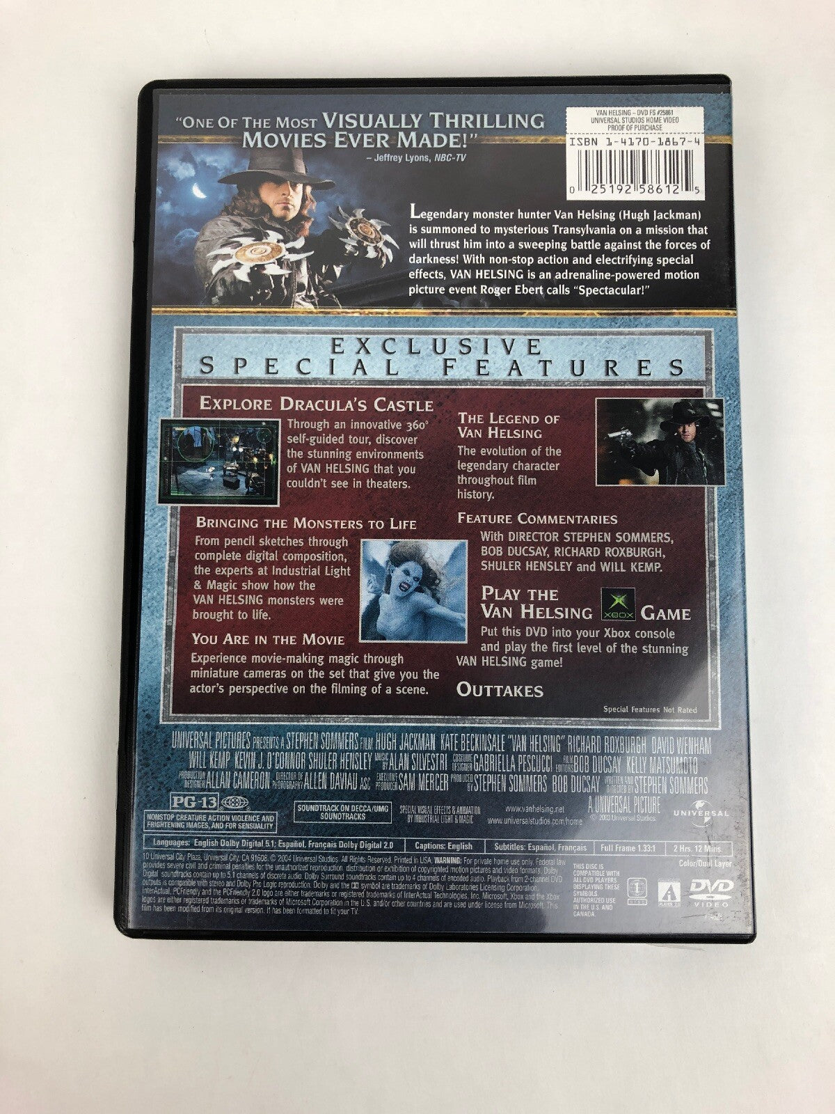 Van Helsing (DVD, 2004, Full Frame) Hugh Jackman - Fast Free Shipping