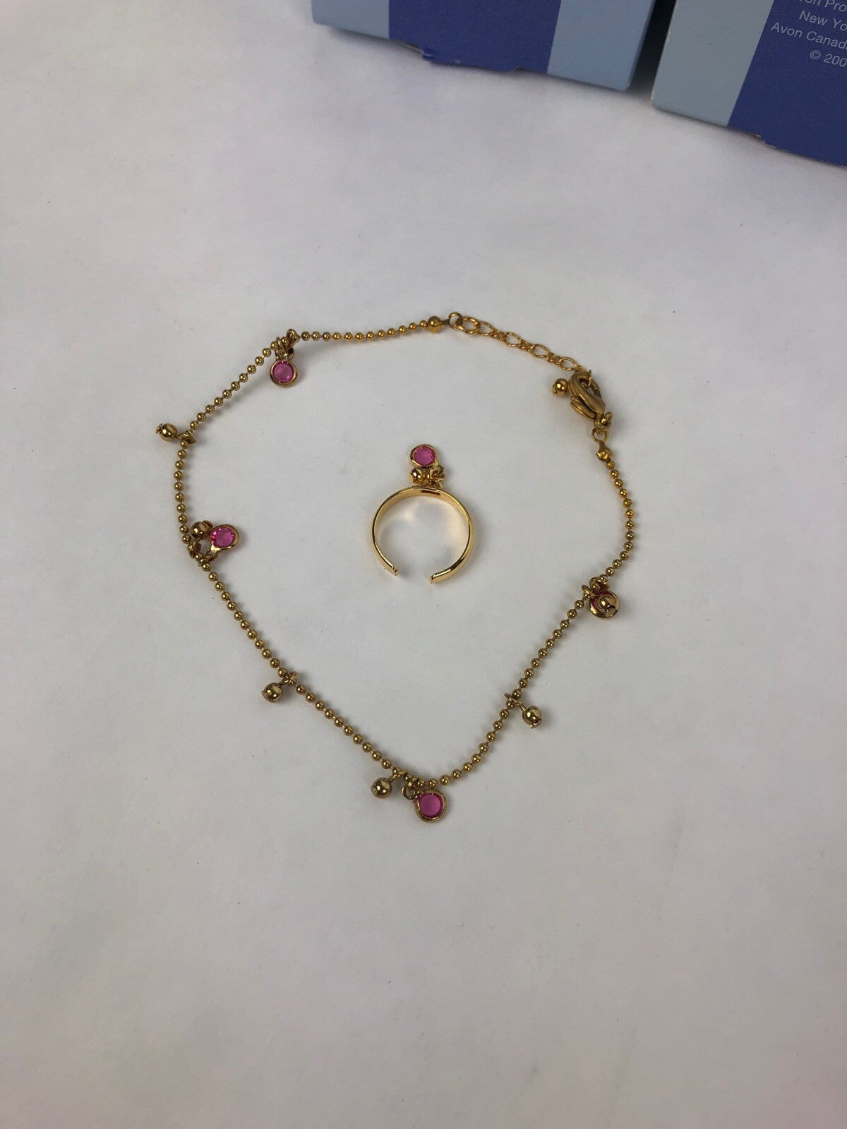 AVON 7pc Jewelry Earrings Bracelet Necklace Solitaire CZ Studs Freshwater Pearls