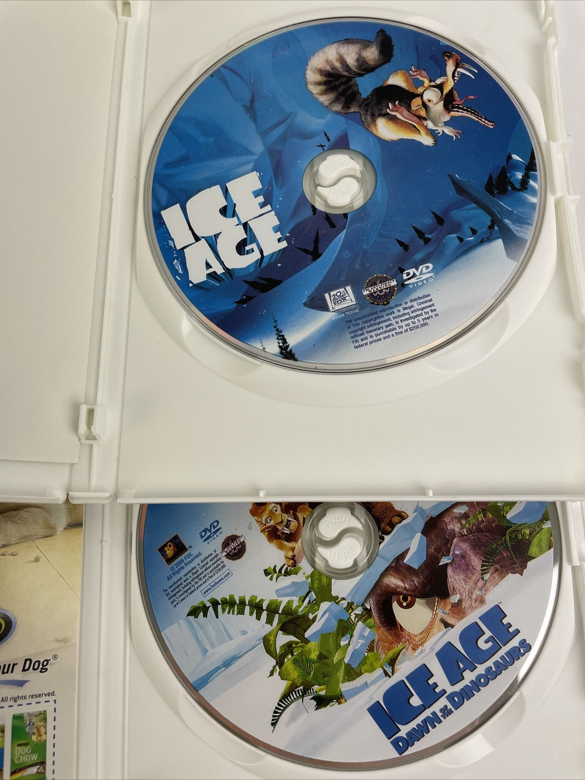 Lot of 2 x DREAMWORKS Ice Age Movies ICE AGE, ICE AGE - Dawn of the Dinosaurs