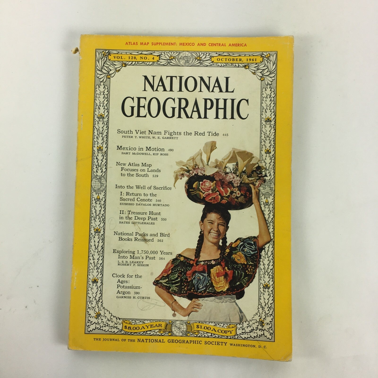 October 1961 National Geographic Mexico in Motion New Atlas Map Mexico in Motion