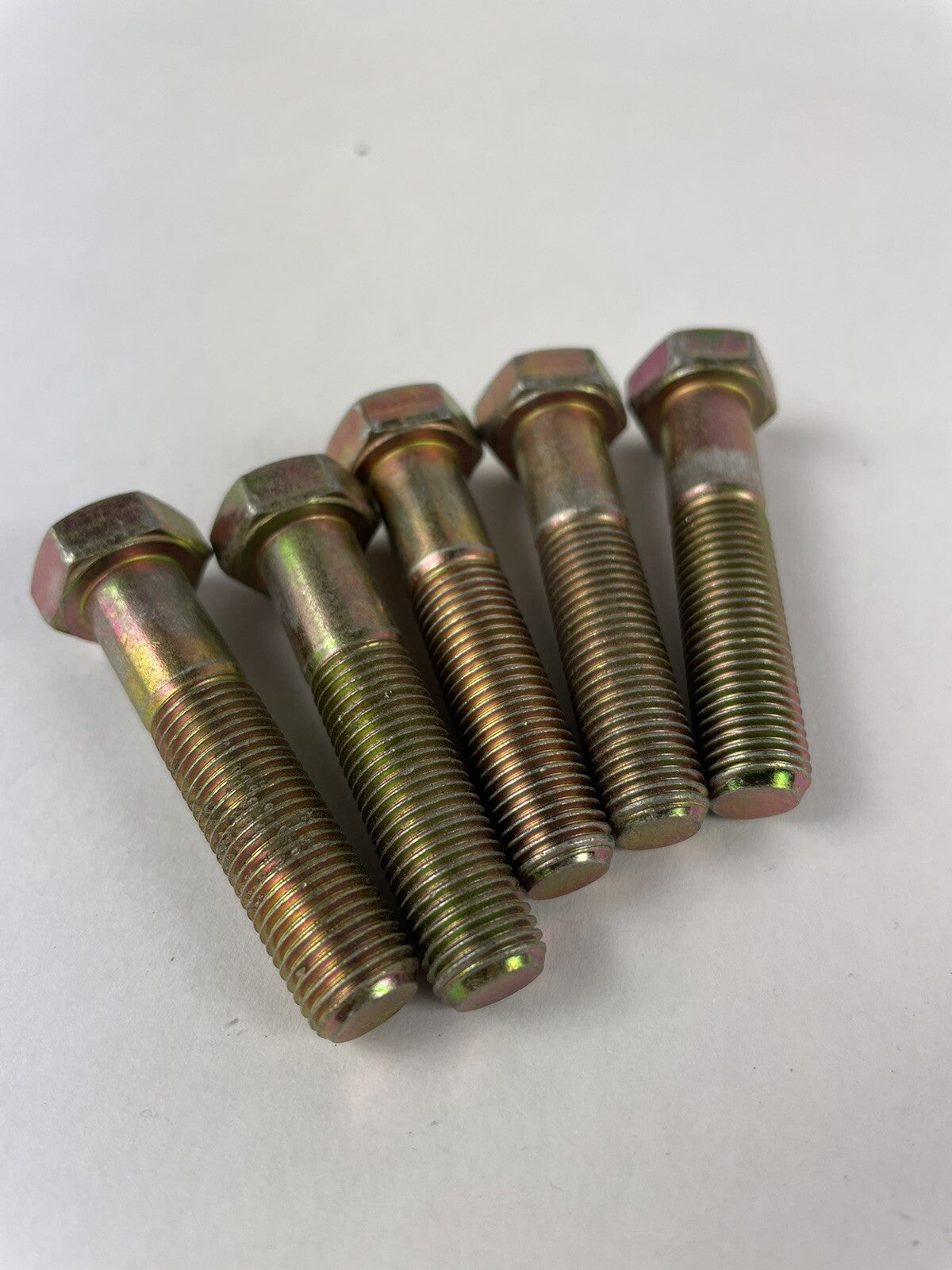 Hex Head 3/8-24 x 1-3/4" Grade 8 Bolts Yellow Zinc Cap Screws Fine Thread -5 pcs