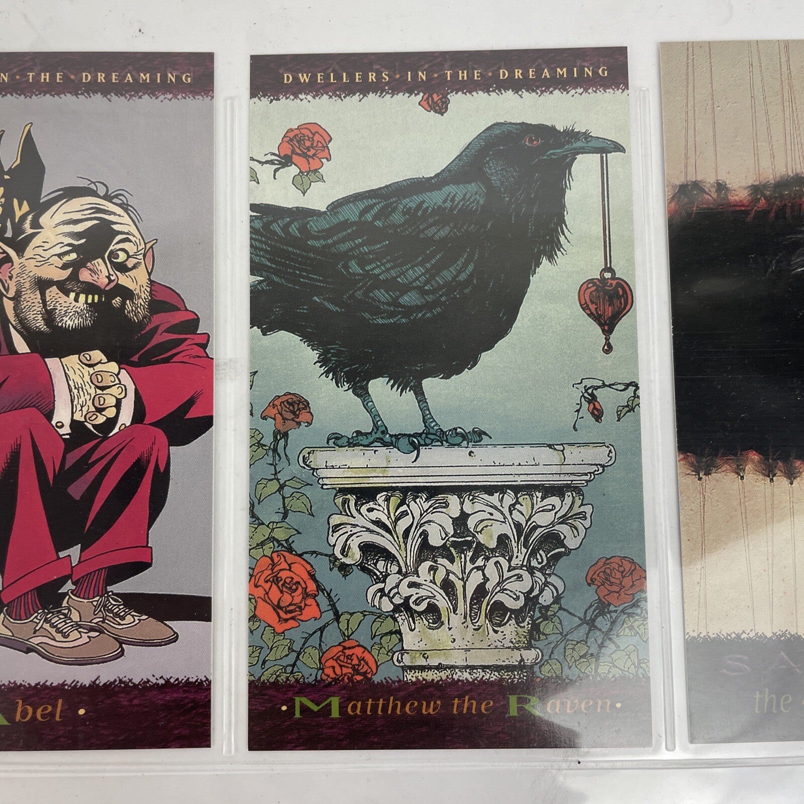 3 x 1994 Skybox DC Vertigo Sandman Illustrated Promos Matthew The Raven  A Bet +