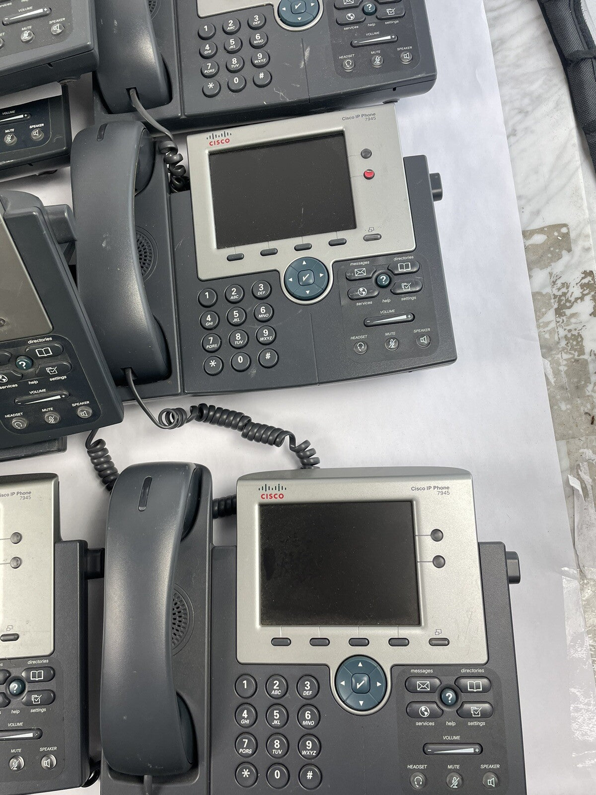 Lot of 15 Cisco CP-7945G 7945 Unified IP Phone Color LCD 5-Inch TFT Display VoIP