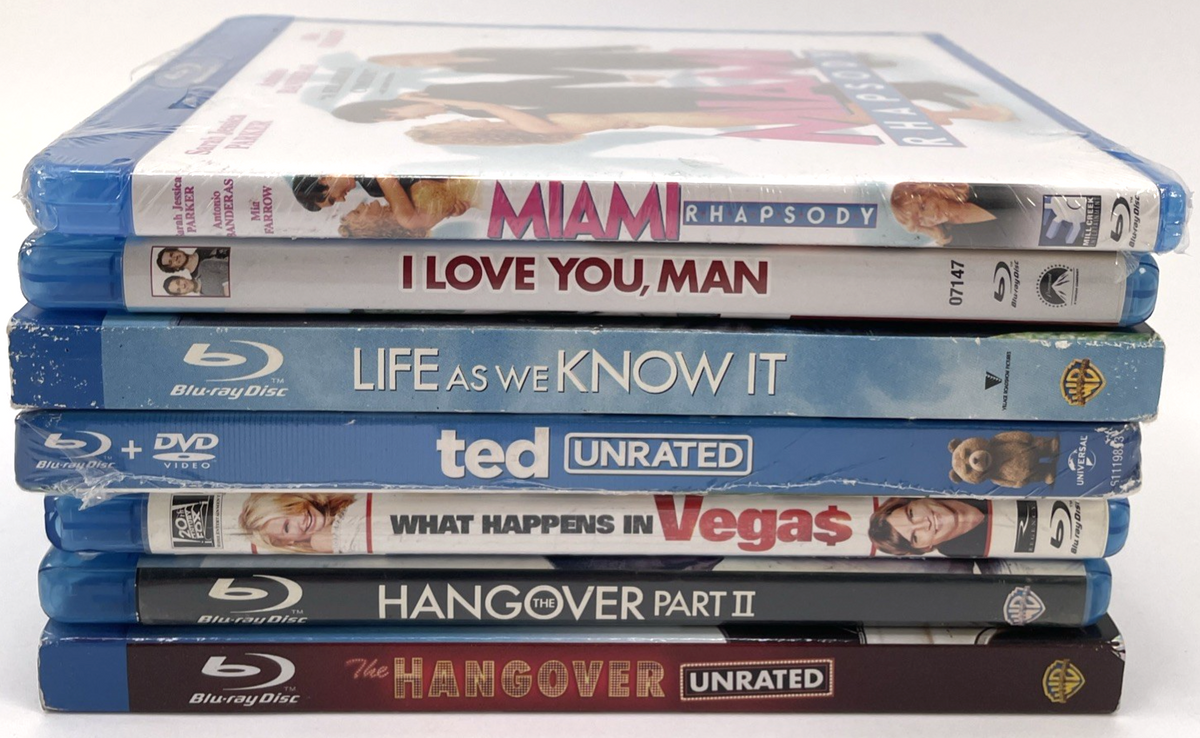 7 x Comedy Blu Ray Lot Hangover, I Love You Man, TED,  Miami Rhapsody, LAWKI